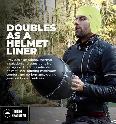 Miniatura 18 de Tough Headwear Gorras térmicas para casco para hombre, para invierno, gorra de casco y gorras de ciclismo para correr, esquiar, deportes de invierno