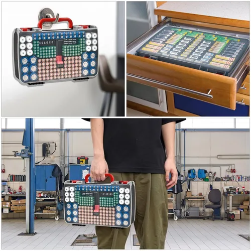 Miniatura 7 de Estuche Organizador de Almacenamiento de Baterías con Probador, Caja Portabaterias de Doble Cara para 269 Contenedores Caddy AA AAA AAAA 3A 4A 9V C