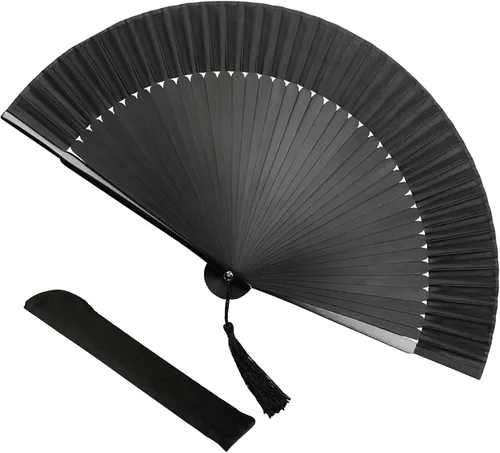 Ventilador plegable de mano de tela de bambú ventilador chino vintage de mano ventiladores plegables para fiesta boda decoración de baile