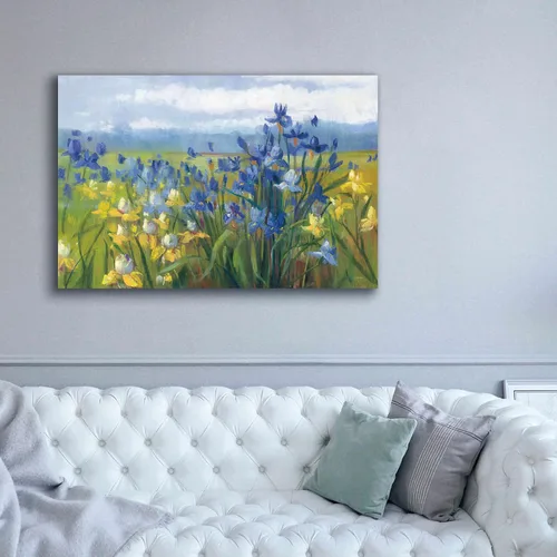 Miniatura 5 de Epic Graffiti Carol Rowan - Lienzo decorativo para pared, diseño "Blue and Yellow Flower Field", 60 x 40 pulgadas