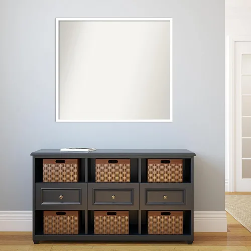Miniatura 488 de Amanti Art Espejo de baño blanco para sobre el fregadero, 32 x 45 pulgadas, espejo de tocador rectangular blanco esbelto, marco de madera moderno
