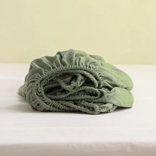 Miniatura 18 de Sábana Bajera de Lino 100% Lavado a la Piedra Color Sólido - (1 Pieza) Bolsillo Profundo de 14 Pulgadas Funda de Colchón Suave Natural Transpirable