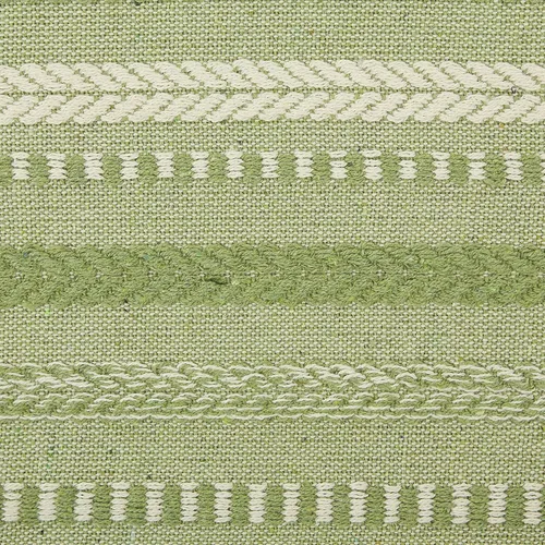 Miniatura 3 de DII Farmhouse - Camino de mesa trenzado a rayas, 15x72 (15x77, con flecos incluidos), verde antiguo