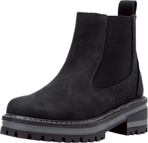 Vepose - Botas tipo botín de moda para mujer, de combate con cordones con cremallera