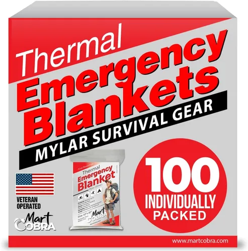 Miniatura 9 de Paquete de 4 mantas de emergencia de Mylar espaciales, equipo de supervivencia y suministros reutilizables térmicos para campamento, caza, primeros