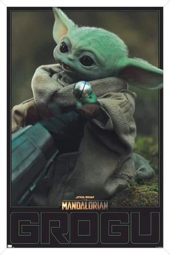 Miniatura 8 de Trends International Star Wars: The Mandalorian Season 2 - Póster de pared Grogu, 22.4 pulgadas de largo x 14.7 pulgadas, versión enmarcada