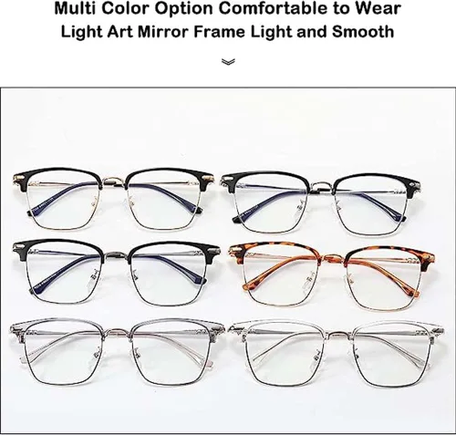 Miniatura 3 de Gafas de media montura para miope, lentes retro de metal para hombres y mujeres