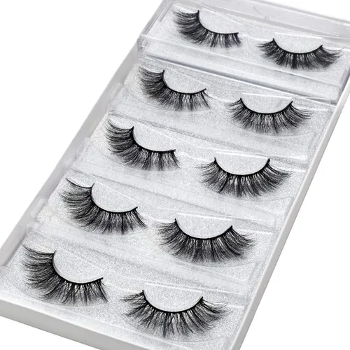 Miniatura 2 de DYSILK Pestañas postizas naturales - Pestañas de visón 5 pares 6D Pack de pestañas postizas Wispy - Kit de extensión de pestañas postizas 5 pares-02