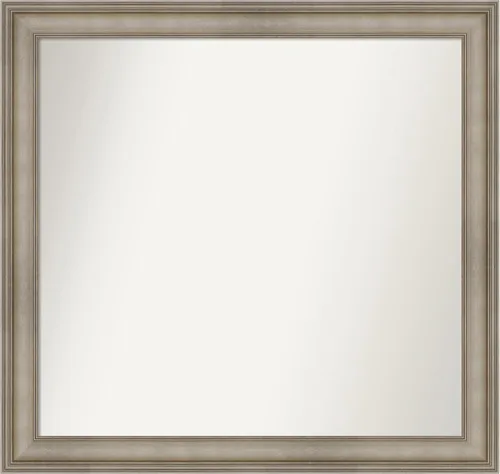 Miniatura 417 de Amanti Art Espejo de baño plateado para sobre el fregadero, 26 x 26 pulgadas, espejo cuadrado de plata antigua, marco de madera tradicional mediano