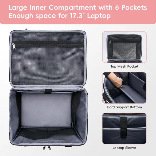 Miniatura 6 de Bolsa de mano para profesores con ruedas 2025 con compartimento para laptop de 17.3 pulgadas