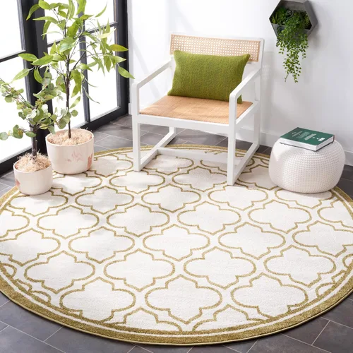 Miniatura 31 de Safavieh Amherst Collection Tapete AMT412A para interiores/exteriores de color marfil y verde claro, Polipropileno