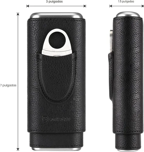 Miniatura 6 de COOL KNIGHT Estuche de Cuero para Puros - Forro de Madera de Cedro Humidores de Viaje para Puros - Accesorios para Puros Incluyen Cortador de Puros