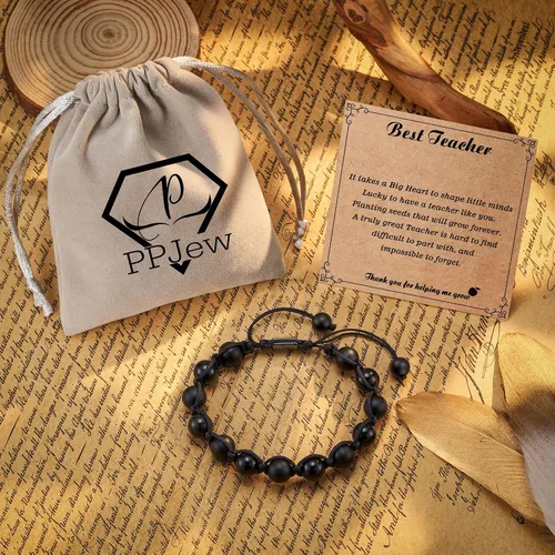 Miniatura 7 de PPJew Regalos para profesores, pulsera elástica de manzana para mujeres/hombres, regalos del día del maestro de parte de estudiantes
