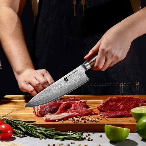 Miniatura 2 de Cuchillo de chef profesional de Damasco, 67 capas hecho a mano de 8 pulgadas, cuchillo de chef de Damasco, VG10 Super Steel Core