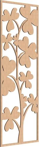 Miniatura 67 de 9 3/8 pulgadas de ancho x 24 3/8 pulgadas de alto x 1/4 pulgadas de alto, Bradford Paneles de pared decorativos de madera de calado, roble rojo rojo