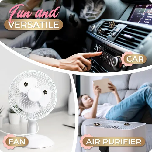 Miniatura 7 de 6 piezas de decoración de automóvil con flores de margarita, clip de ventilación de aire con flores, clip de salida de aire acondicionado, clip
