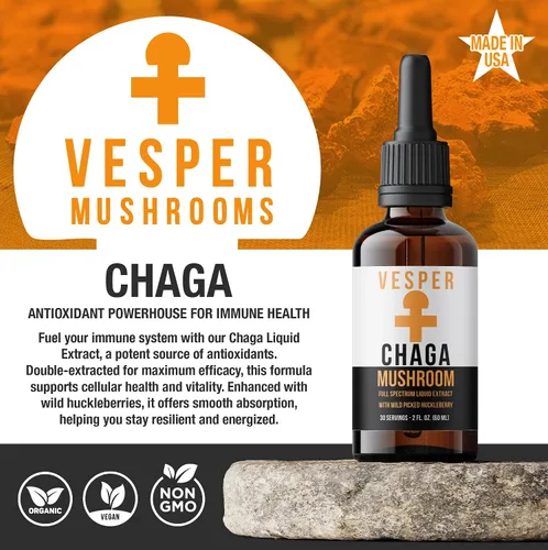 Miniatura 2 de Extracto doble líquido de Chaga con arándanos silvestres: Añadir a la bebida1 (2oz./60ML)