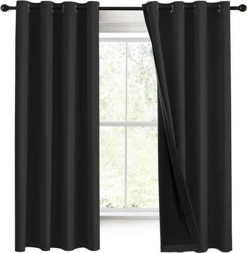Miniatura 15 de RYB HOME Cortinas negras 100% opacas de 84 pulgadas de largo para dormitorio, sala de estar, cortinas de oscurecimiento de habitación para Negro