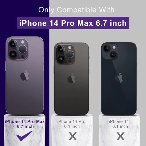 Miniatura 7 de DEENAKIN Funda compatible con iPhone 14 Pro Max con protector de pantalla, funda de goma de silicona suave para mujeres, niñas, mujeres y niñas