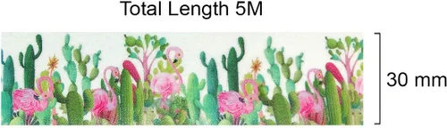 Miniatura 3 de allydrew Cinta adhesiva Washi, 1.181 in x 5 M, cactus y flamencos