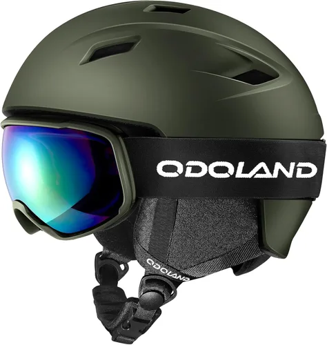 Miniatura 10 de Odoland - Juego de casco de esquí y gafas, gafas de casco de snowboard para hombres, mujeres y jóvenes - Equipo a prueba de golpes y viento