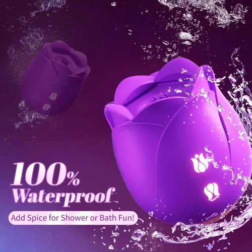Miniatura 5 de Sex Toys Rose Dildo Vibrador – Juguete de rosa mejorado con 5 modos de succión y vibración para mujeres pezón de clítoris (púrpura)