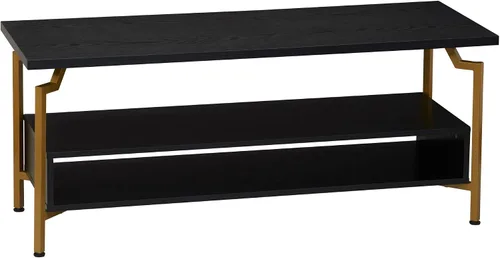 Miniatura 16 de Household Essentials Mesa de centro rectangular de hierro negro y oro