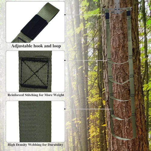 Miniatura 3 de 4Step Climbing Aider for Hunting Climbing Stick Aider Webbing Rope Ladder
