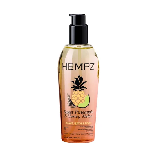Hempz Sweet Pineapple & Honey Melon Aceite corporal hidratante multiusos para cuerpo, aceite hidratante para baño, ducha o afeitado para piel seca o