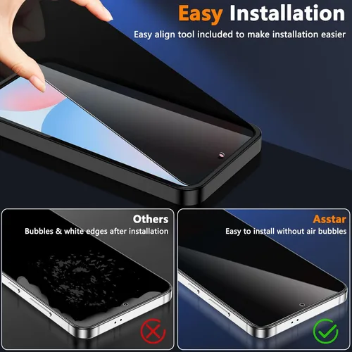 Miniatura 6 de Asstar - Protector de pantalla de privacidad para Samsung Galaxy S24 FE de 6.7 pulgadas, protector de pantalla de vidrio templado 9H, protector