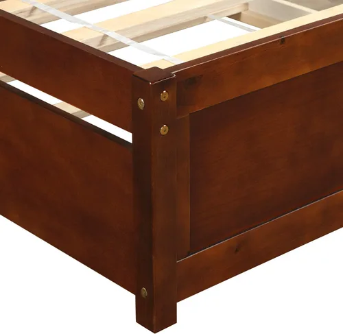 Miniatura 6 de Harper & Bright Designs Cama individual con cama nido, cama individual de plataforma de madera con cabecera y base de colchón estribo, fuerte