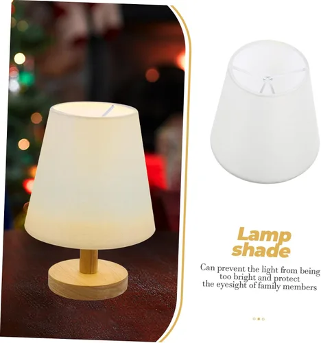 Miniatura 6 de CALLARON Lámpara pequeña de tela con clip para lámpara de mesa de pared (beige) Pantalla de tela para luz de mesa
