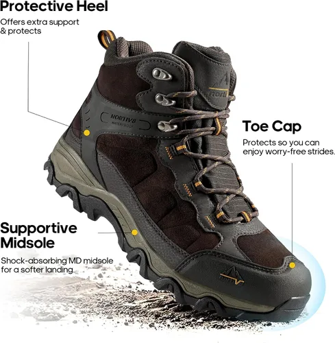 Miniatura 30 de NORTIV 8 - Botas de senderismo impermeables para hombre, zapatos de montañismo ligeros para exteriores