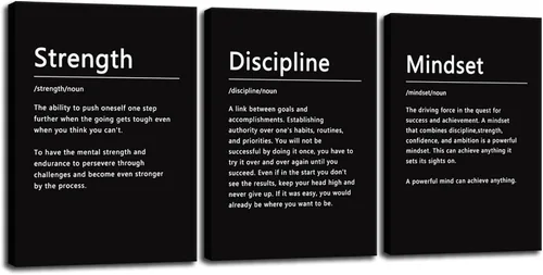 Miniatura 55 de Arte de Pared Motivacional 40 Razones para Entrenar 3 Piezas Pintura Impresión en Lienzo Decoración de Oficina Póster Mentalidad Millonaria