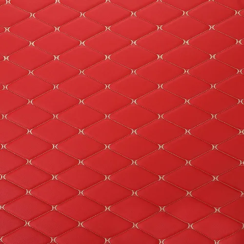 Miniatura 2 de YABOO Tela de espuma acolchada, piel sintética, respaldo de esponja gruesa, textura de grano, cabecero de tapicería para techo de auto (negro y rojo)
