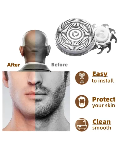 Miniatura 4 de 4 cuchillas de repuesto para cabezal de afeitadora compatibles con Skull Shaver Pitbull, Butterfly Kiss y maquinillas de afeitar eléctricas Palm