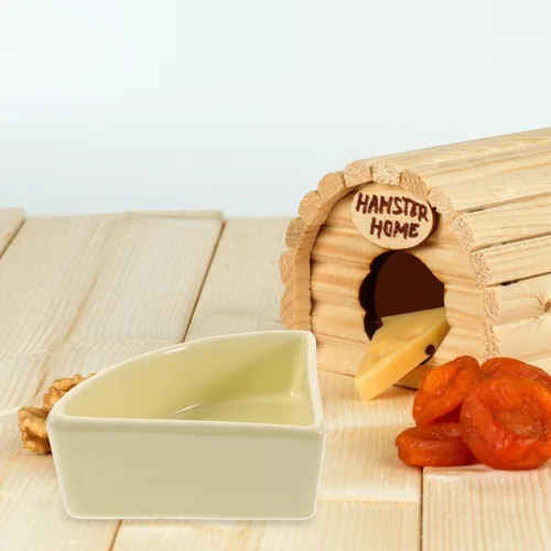 Miniatura 5 de iplusmile Cuenco de comida de cerámica para hámster, 3.03 x 3.03 x 1.37 pulgadas, comedero de agua para mascotas, fácil de limpiar, diseño sin