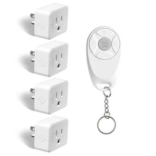 Miniatura 51 de Toma de control remoto, interruptor de luz y enchufe remoto greencycle con interruptor de luz inalámbrico, rango de 500 pies, no necesita cableado