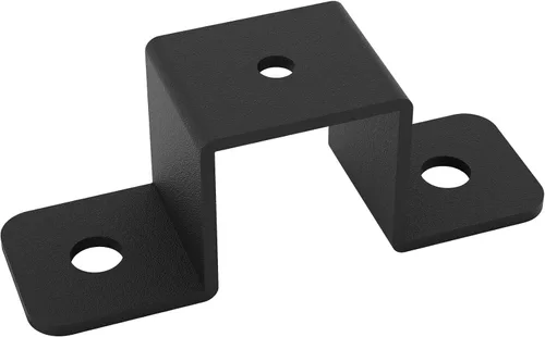 Miniatura 8 de 8 abrazaderas cuadradas para tubo, soportes de sujeción de correa negra, soporte de conector en forma de U, amarre de poste de valla de madera