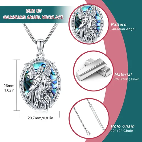 Miniatura 7 de Collar con colgante de San MiguelSan CristóperSan SebastiánGuadalupeÁngel de la GuardaSanta MuerteJudeJoseph para hombres y mujeres, plata de ley