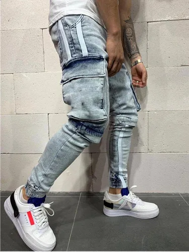 Miniatura 2 de Pantalones de mezclilla elásticos para hombre de ajuste regular