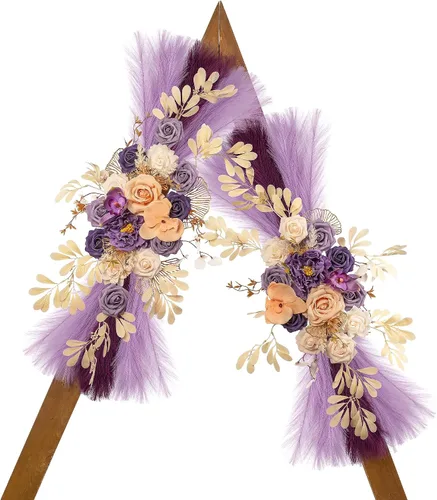 Miniatura 27 de Lisuun Flores de arco de boda, flores artificiales para decoración, guirnalda de flores grandes para estilos bohemios, decoración floral