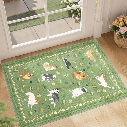 Miniatura 136 de DUKINO Alfombra de área de 6 x 9 pies, alfombra floral para sala de estar, ligera, antideslizante, lavable, alfombra de interior de pelo bajo
