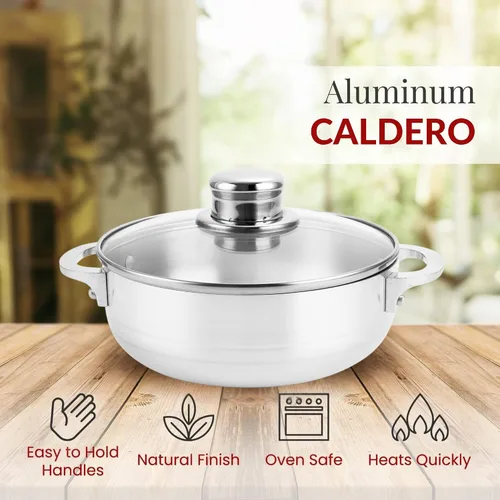 Miniatura 6 de Alpine Cuisine - Caldero de cocina de aluminio antiadherente de 3.5qt con tapa de vidrio ventilada y asas