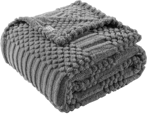 Miniatura 9 de Manta de Tiro Beige de 50 x 70 pulgadas, forro polar suave y esponjoso, bonita y estética, perfecta para sofá, sillón, silla, cama, sala de estar