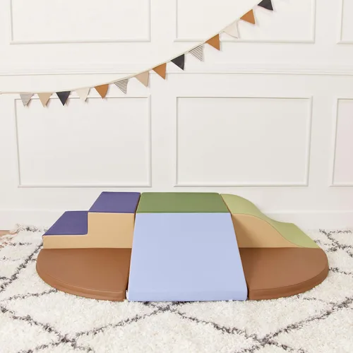 Miniatura 11 de ECR4Kids SoftZone Little Me Wall Climb and Slide - Juego para principiantes, Earthtone, 6 piezas Tono tierra