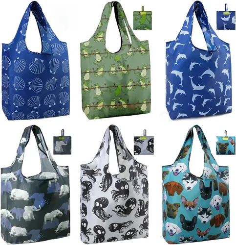 Miniatura 11 de Bolsas de la compra de animales reutilizables plegables bolsas de comestibles