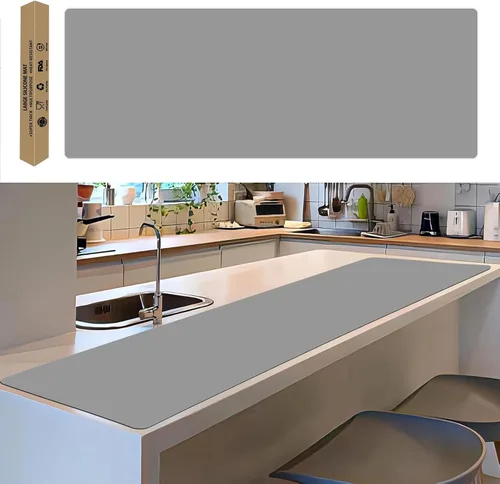 Miniatura 41 de Tapete de silicona súper grande, 120 x 24 pulgadas, tapete de silicona para encimera de cocina, tapete antideslizante resistente al calor, tapete