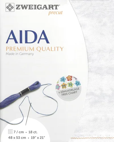 Miniatura 3 de Wizardi Fein-Aida 3793/718 Gris Confederado. Lona de costura, tela de punto de cruz, paño de bordado, lienzo de aguja. 100% algodón. Zweigart