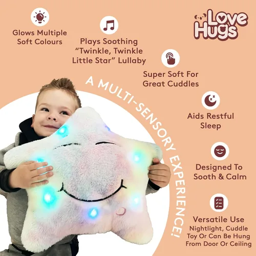 Miniatura 2 de LoveHugs - Juguetes musicales de estrella con luz para recién nacidos con autismo - Juguetes sensoriales Twinkle Twinkle Little Star para niños